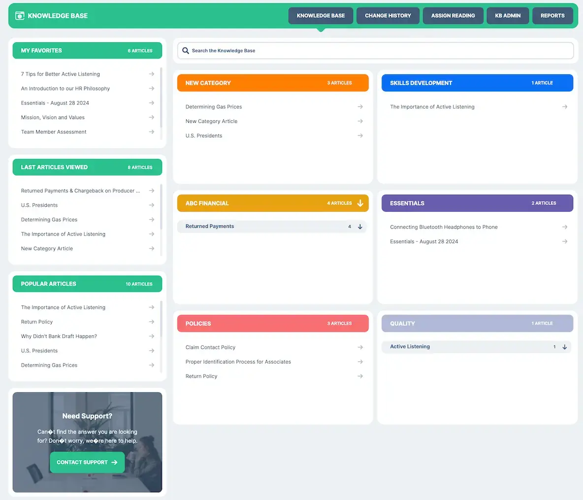 Call Center Knowledge Management | C2Perform Knowledge Base